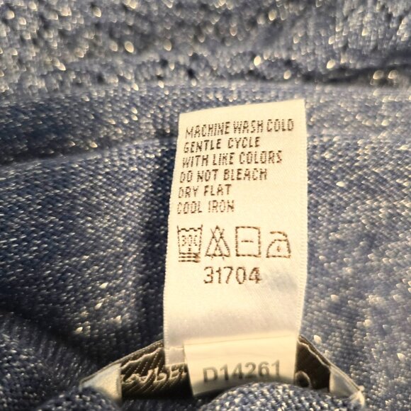 Drapers & Damons Sweater Womens 1X Light Blue Metallic Short Sleeved Crew Neck - Picture 6 of 6